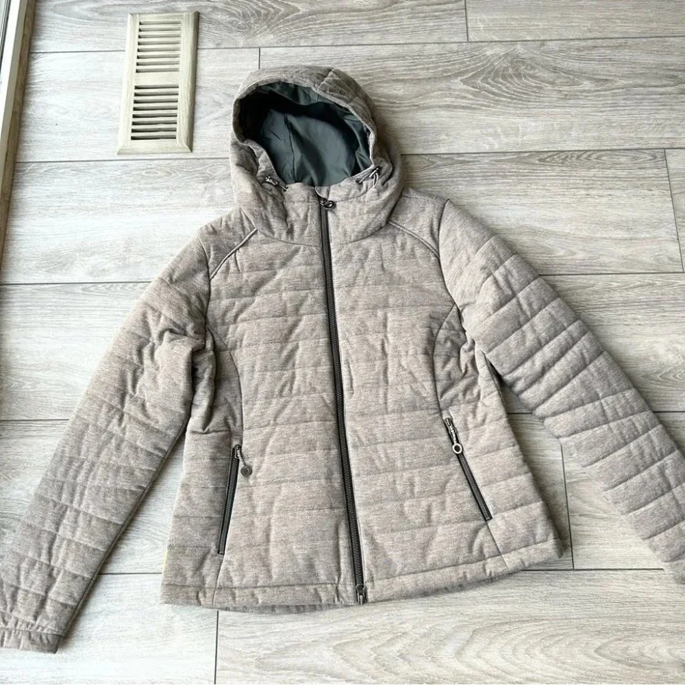 Lole Lightweight Quilted Fabric Puffer Jacket in Grey Mauve